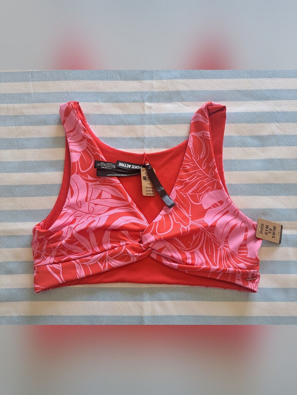 Pink bikini top (L) New